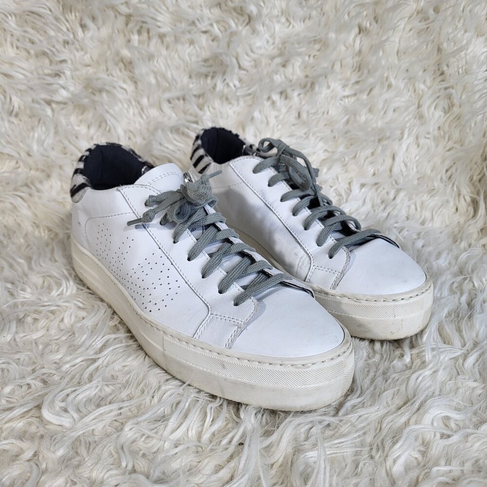 P448 Thea Low-Top Sneakers with Leopard Print - Size 41 / US 10.5-11